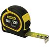 STANLEY Metro a Nastro Tylon 8m/26ft con Gancio di Ancoraggio TRU-ZERO, Metro a Nastro Retrattile ad Alta Visibilità, 8m x 25mm, 0-30-696