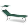 Casa & Stile Lettino professionale in alluminio con tettuccio parasole da mare piscina giardino : Colore - Verde