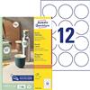 Avery Zweckform Avery L3416 (diametro 60 mm), 1200 etichette rotonde (100 fogli x 12), colore: Bianco