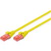 DIGITUS CAT 6 U-UTP Patch Cable, 2m, cavo di rete LAN DSL Ethernet, LSZH, rame, AWG 26/7, giallo, Cat-6 - 2 m, Cavo patch - U-UTP - LSZH
