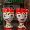 CERAMICHE CALTAGIRONE Coppia Teste ceramica Siciliana Caltagirone Verus Peperoncini cm 25
