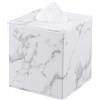 KINGFOM Cubo Porta fazzoletti in Pelle (Marmo)