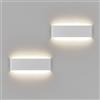Klighten 2 Pezzi Applique da Parete 31cm Interno LED, 10W 910 Lumen Lampade da Parete Moderne in Alluminio, Lampada Muro per Soggiorni, Camere da letto, Corridoi, 4000K Bianco Naturale, Bianco