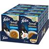 Felix Purina Soup Original Cibo Umido per Gatti con Merluzzo, Tonno e Platessa, 8 Confezioni con 48 Buste da 48g