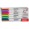 Kores - K-Marker W1: Pennarello Colorato per Lavagna Bianca con Punta Fine, inchiostro pulibile a secco e Inodore, Ideale per la Scuola e l'Ufficio, Set di 6 Colori Assortiti