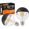 KOOYWAN LED G95 E27 Lampada a Filamento 6 Watt Testa Specchio Nero 2700K Bianco Caldo Smerigliato Corona Nera Lampadina Senza Ombre Confezione da 2
