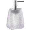 GEDY G-Irina, Dispenser Sapone Bianco, Dosatore Sapone Bagno in Resina Trasparente, Fatto a Mano, Garanzia 2 Anni, Misure 16 x 9,9 x 9,9 CM e Peso 0,616 kg