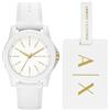 Armani Exchange Orologio Donna, movimento a tre lancette, cassa in nylon bianco da 40 mm con cinturino in silicone, AX7126