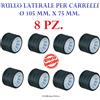 OSCULATI 8 RULLI LATERALI RICAMBIO CARRELLO BARCA GOMMONE Ø 105 MM - RULLO LATERALE