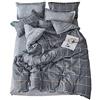 ED-Lumos Completo Copripiumino ４ Pezzi Letto 90 cm Copripiumino in Poliestere 150x200 cm Lenzuolo sopra 200x230 cm Fodera per Cuscino 48x74 cm Poliestere Microfibra Plaid Grigio