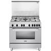 DE LONGHI DGVW96ED2 Cucina Gas 5 Fornelli con Forno a Gas da 90 cm Acciaio inossidabile