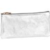 Clairefontaine 8701C Trousse piatta in vera pelle, color Argento