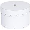 Bigso Box of Sweden Scatole portaoggetti - Scatole rotonde con coperchio in fibra di legno e carta - Contenitori cartone rotondi per vestiti, giocattoli e altro - Set da 2 - bianco