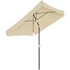 Outsunny Ombrellone da Esterno 198x195cm, Terrazza, Giardino con Tettuccio Quadrato, Regolabile e Portatile, Bianco Crema|Aosom