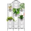 Outsunny Portapiante Verticale Pieghevole con 5 Vasi da Esterno in Metallo, 82x12.5x150cm, Nero|Aosom