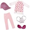 Glitter Girls - Scintillio dalla testa ai piedi! - Vestiti per bambole Glitter Girls - Abito a tunica con cocomero - Cappello e zaino - Accessori per bambole da 36 cm - 3 anni +
