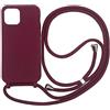 xingting EU Collana Porta Cellulare Compatibile con Custodia per iPhone 13 Pro (6.1)-Custodia da Collo per Smartphone,Cover con Cordoncino da Indossare-Rosso