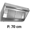 Cappa Aspirazione Professionale Snack a Parete, Profondità 70 cm, Inox AISI 304, con Motore *PREZZI SHOCK* - Cappa Aspirazione Snack, Profondità 70 cm, Larghezza 160 cm, con Motore