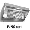 Cappa Aspirazione Professionale Snack a Parete, Profondità 90 cm, Inox AISI 304, con Motore *PREZZI SHOCK* - Cappa Aspirazione Snack, Profondità 90 cm, Larghezza 140 cm, con Motore