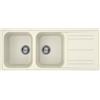SMEG LZ116P Lavello ad Incasso a 2 Vasche con Gocciolatoio Reversibile in Fragranite Colore Panna