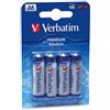Verbatim batteria AA alkaline 4 pz