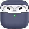AHASTYLE Case per Airpods 3 Case Cover, Custodia Protettiva in Silicone [LED Anteriore Visibile][Supporto Ricarica Wireless] Compatìbile con Apple Airpods 3 2021 (Senza Moschettone, Blu Notte)