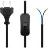 CABLEPELADO Cavo di alimentazione con interruttore ON/OFF tipo C CEE7 | Spina bipolare | Sezione 0,75 mm² | HO3VVH2-F | Adatto per prese, alimentatori, portalampada | Nero | 1,50 metri.