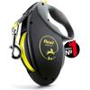 FLEXI Croci Flexi New Neon Tape, Guinzaglio per cani allungabile riflettente, taglia M fino a 25 kg, lunghezza 8 Metri, Nero e giallo