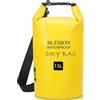 BLESION Borse Impermeabile, Sacca Impermeabile, Dry Bag 5L 10L 15L 20L 30L con Tracolla Regolabile per Spiaggia Sport d'Acqua Trekking Kayak Canoa Pesca Rafting Nuoto Campeggio (Giallo, 5L)
