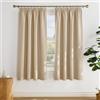 PONY DANCE Tenda Termica Isolante Freddo Corte per Finestre Tende Oscuranti per Interni con Fettuccia Curtains Cameretta Bimba e Soggiorno 2 Pezzi 140x175 CM, Beige