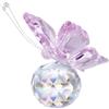H&D HYALINE & DORA H&D - Statuetta a farfalla in cristallo con base a sfera, colore: Rosa