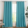 PONY DANCE Tenda Oscurante Camera da Letto - Tende Oscuranti per Finestre Tenda per Bambina Tende Termiche con Anelli Tende Salotto Moderne 2 Pezzi L 140 x A 245 cm, Blu Chiaro