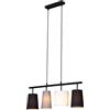 BRILONER - Lampada a sospensione con paralume in tessuto, attacco E27, max. 40 Watt, lampada a sospensione, tavolo da pranzo, lampada da soggiorno, lampada da cucina, 74 x 120 cm, grigio, bianco, nero