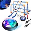 Magicoco 3in1 Hover Calcio Hockey Giocattoli Palle per Bambini Set Luce Notturna a Stella USB Ricaricabile Aria Galleggiante Interno Esterno Sport Giochi Regalo per 6-16 Ragazzi Ragazze Compleanno Natale