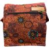 Macha Borsa donna in cotone stile etnico indiano, Boho Maliprint borsa satche l cotone con patta. (Ruggine)