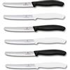 Victorinox 6 coltelli da tavola per pomodori, set da 6 coltelli Swiss Classic (nero/bianco, confezione da 6)