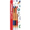 STABILO pointball - Penna a Sfera Ecosostenibile - CO2 neutral - Pack da 3 - Nero/Blu/Rosso
