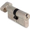 AMIG - Cilindro Serratura di Sicurezza per Porte in Legno - Misura 70 (35-35) mm - 5 Pini - Antiforo - Leva di 15 mm - Include 3 Chiavi in Ottone - Finitura Cromo Opaco