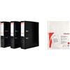 Esselte D75 Essentials - Set di 3 Raccoglitori Neri a Leva con 50 Buste Perforate Standard Formato A4