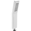 Drenky Soffione doccia rettangolare, a risparmio energetico, 1 tipo di getto, corpo in puro ottone con 48 dusen anticalcare massiccio, curvo, cromato