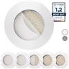 Scandinavian home Lysea Scandinavian home Set di 6 faretti da incasso a LED 230V 4,5W bianco caldo 60mm - 70mm I bagno I CRI 90 500lm 3000K 68mm I Bianco opaco con vetro satinato