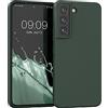 kwmobile Custodia Compatibile con Samsung Galaxy S22 Cover - Back Case per Smartphone in Silicone TPU - Protezione Gommata - verde muschio