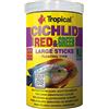 Tropical CICHLID RED&GREEN LARGE STICKS 1000ml / 300g - alimento completo in bastoncini galleggianti per ciclidi grandi e adulti onnivori.