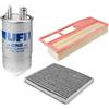UFI Filters 24.ONE.00 Filtro Gasolio + UFI Filters 30.265.00 Filtro Aria Motore per Auto + UFI Filters 54.162.00 Filtro Aria Abitacolo ai Carboni Attivi per Auto