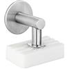 WENKO Portasapone Magnetico in Acciaio Inox Lucido, con Magnete e Turbo-Loc, Fissaggio a Parete, antiruggine, Argento Opaco, 4,5 x 4 x 7 cm