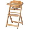 Bebeconfort Timba Seggiolone Evolutivo in Legno naturale, 6 mesi-10 anni, 30 kg, Seggiolone Pappa per bambini, con Vassoio, Seduta e poggiapiedi regolabili, compatibile con sdraietta Timba Baby