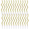 JUHONNZ Candeline Compleanno a Spirale,24 Pcs Particolari Candele per Decorazione Torta di Feste di Compleanno e Matrimonio,Oro