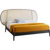 MINIFORMS letto matrimoniale SHIKO WEIN per rete e materasso da 160 x 200 cm - LT20-FAGGIO-NERO-PV-NATURALE