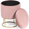 Konte.Design Pouf contenitore POLINA in velluto rosa