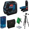 Bosch Professional Livella Laser GCL 2-50 G,laser verde, da interno, supporto RM 10, treppiedi BT 150, raggio d'azione visibile fino a 15 m, 4x batterie AA, confezione in cartone